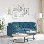 Modulares Sofa mit Kissen Samt Hellgrau
