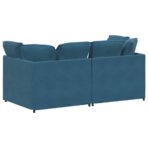 Modulares Sofa mit Kissen Samt Hellgrau – Bild 6