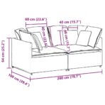 Modulares Sofa mit Kissen Samt Hellgrau – Bild 9