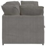 Modulares Sofa mit Kissen Cordstoff Hellgrau – Bild 5