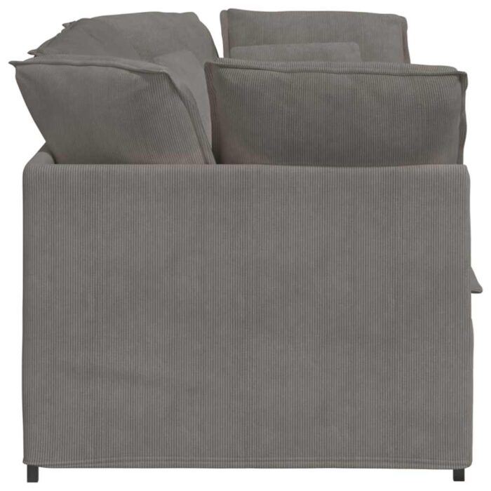 Modulares Sofa mit Kissen Cordstoff Hellgrau – Bild 5