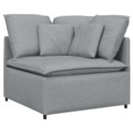 Modulares Sofa mit Kissen Stoff Hellgrau – Bild 3