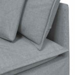 Modulares Sofa mit Kissen Stoff Hellgrau – Bild 8