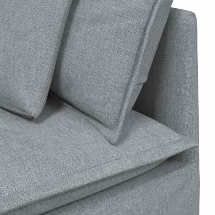 Modulares Sofa mit Kissen Stoff Hellgrau – Bild 8