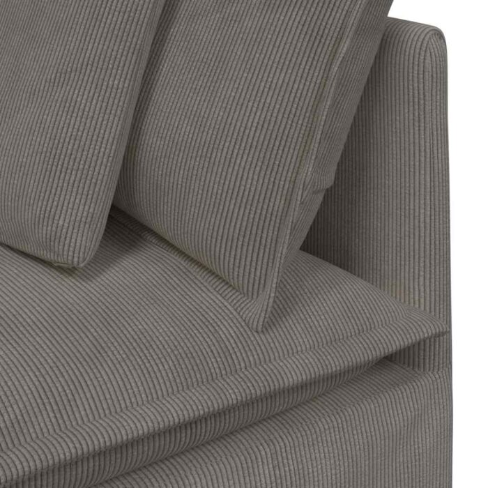 Modulares Sofa mit Kissen Cordstoff Hellgrau – Bild 8