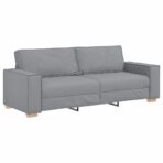Sofa 3 pcs Hellgrau 220 x 80 x 84 cm Stoff – Bild 6