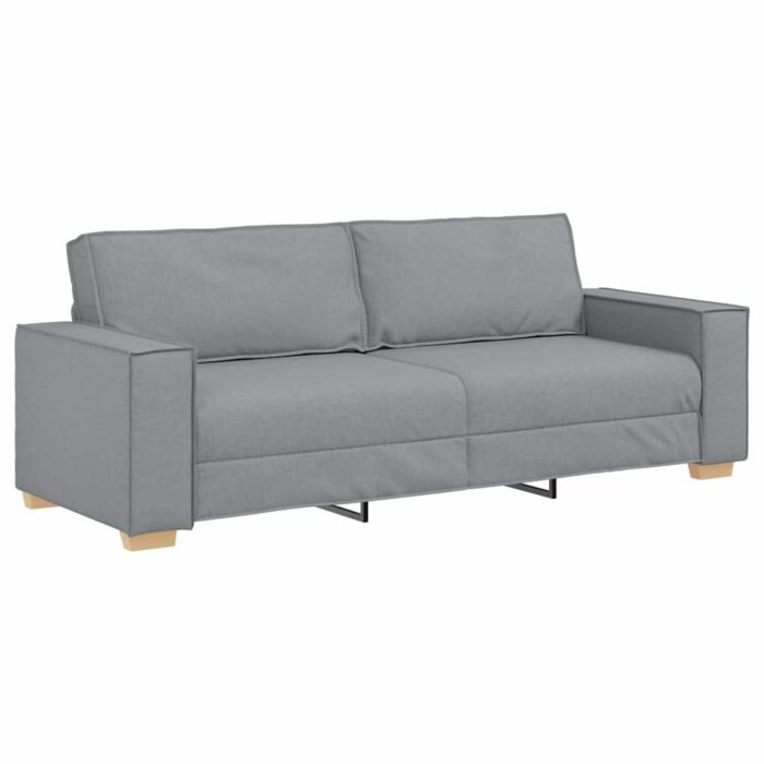 Sofa 3 pcs Hellgrau 220 x 80 x 84 cm Stoff – Bild 6