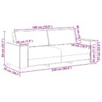 2-tlg. Sofagarnitur mit Kissen Hellgrau Samt – Bild 11