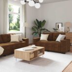 | Sofa | 2 pcs Dunkelgrau 221 x 78 x 80 cm Kunstleder