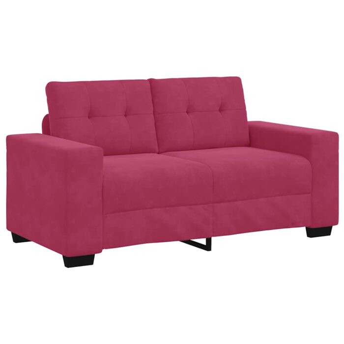 2-teiliges Sofa-Set mit Kissen, dunkelgrüner Samt – Bild 4