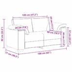 Sofa 2 pcs Hellgrau 219 x 80 x 82 cm Stoff – Bild 11
