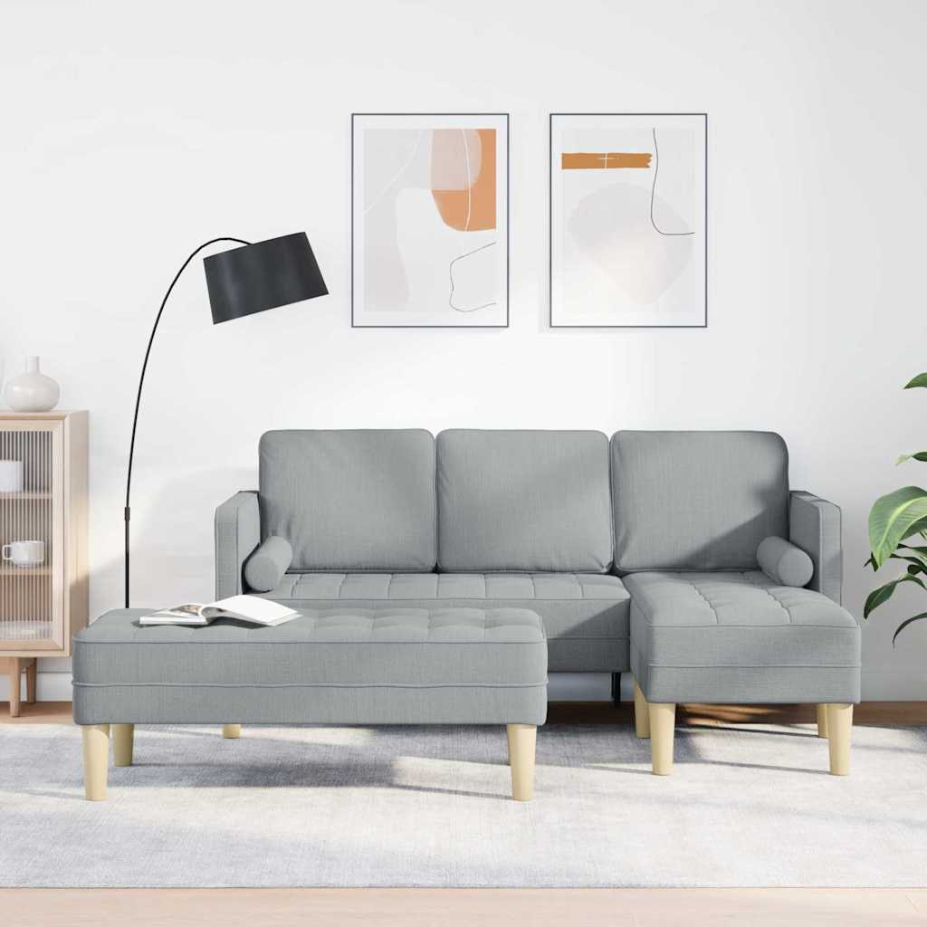 3329252_1.jpg Sofa Set mit Kissen 2 pcs Hellgrau Polyester – Bild 1