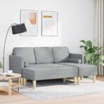 Sofa Set mit Kissen 2 pcs Hellgrau Polyester – Bild 3