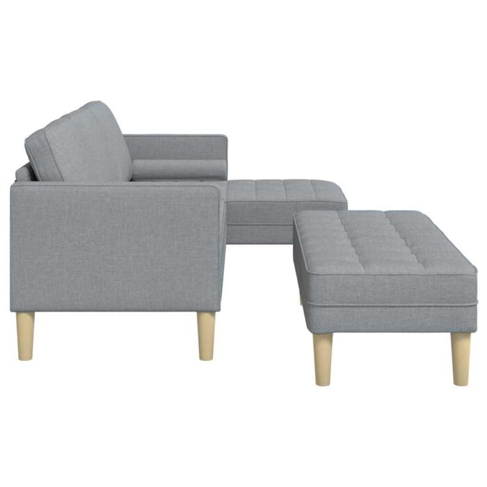 Sofa Set mit Kissen 2 pcs Hellgrau Polyester – Bild 7