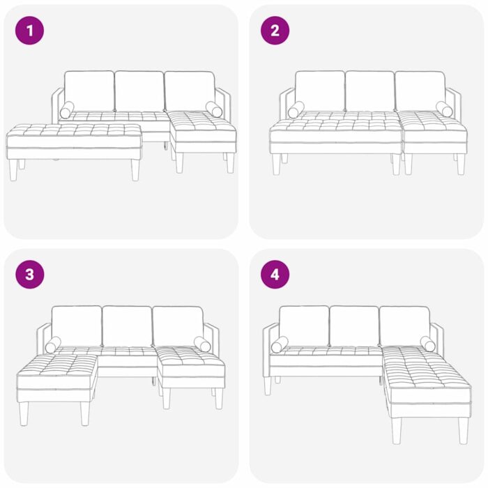 Sofa Set mit Kissen 2 pcs Hellgrau Polyester – Bild 10