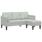 Sofa Set mit Kissen 2 pcs Hellgrau Polyester – Bild 4