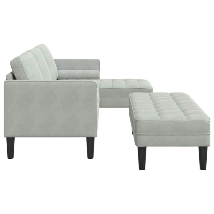 Sofa Set mit Kissen 2 pcs Hellgrau Polyester – Bild 7