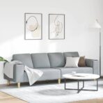 Wohnzimmer Couch Hellgrau 250 x 77 x 76 cm Polyester