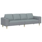 Wohnzimmer Couch Hellgrau 250 x 77 x 76 cm Polyester – Bild 2