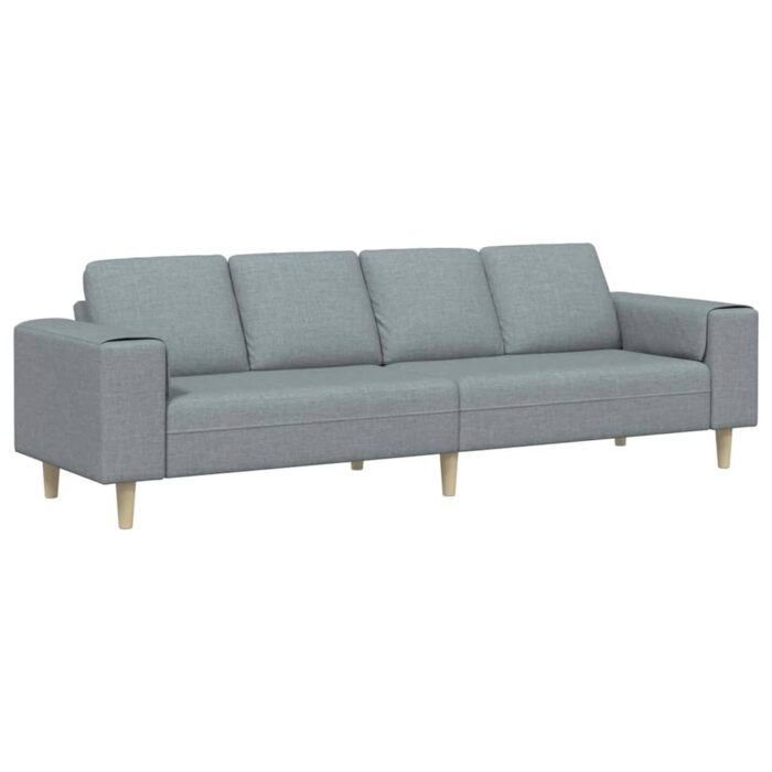 Wohnzimmer Couch Hellgrau 250 x 77 x 76 cm Polyester – Bild 2