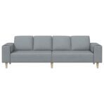 Wohnzimmer Couch Hellgrau 250 x 77 x 76 cm Polyester – Bild 4