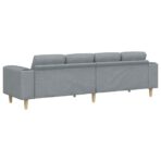 Wohnzimmer Couch Hellgrau 250 x 77 x 76 cm Polyester – Bild 6
