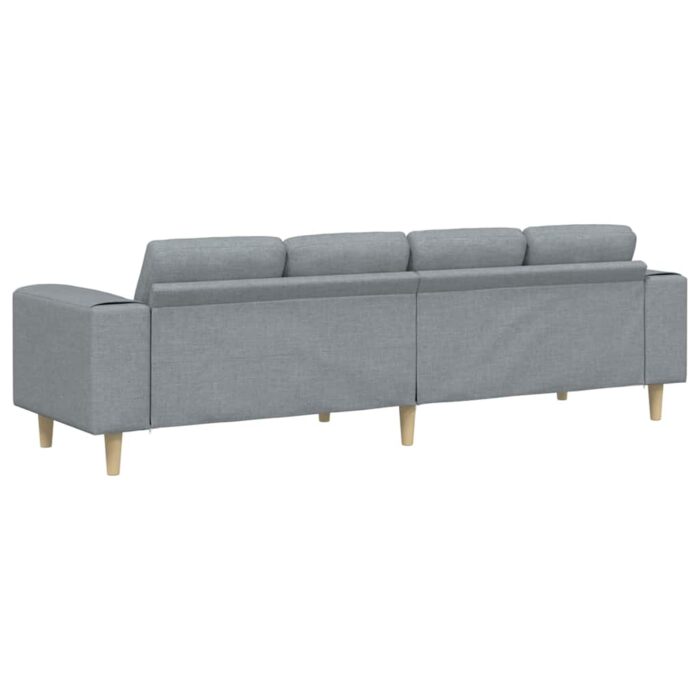 Wohnzimmer Couch Hellgrau 250 x 77 x 76 cm Polyester – Bild 6