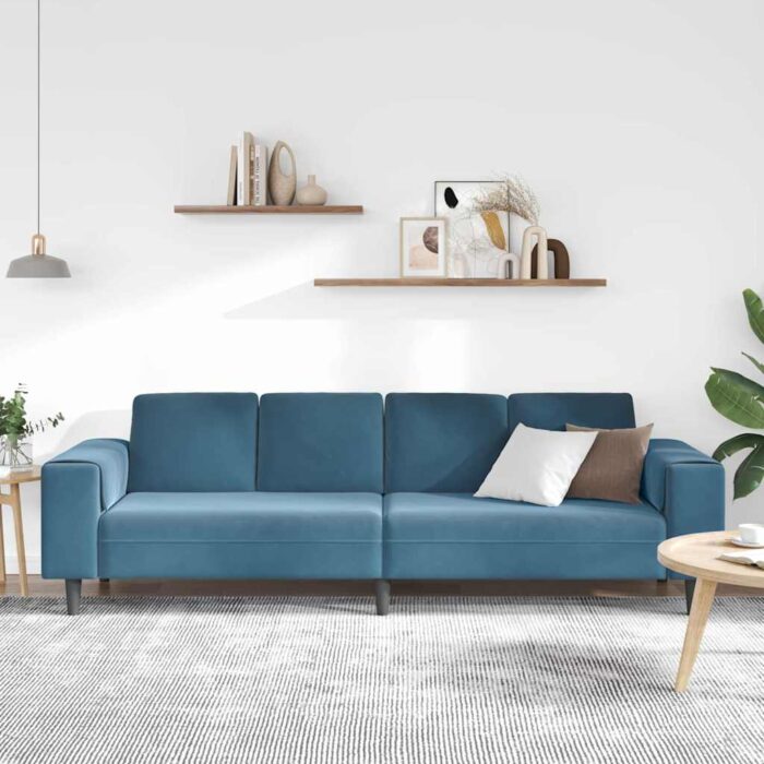 Wohnzimmer Couch Blau 250 x 77 x 76 cm – Bild 3