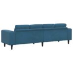 Wohnzimmer Couch Blau 250 x 77 x 76 cm – Bild 6