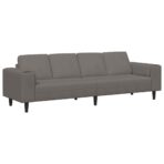 Sofa mit Kissen Hellgrau 250 x 77 x 76 cm Cordstoff – Bild 2
