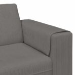 Sofa mit Kissen Hellgrau 250 x 77 x 76 cm Cordstoff – Bild 7