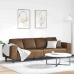 Wohnzimmer Couch Hellgrau 250 x 77 x 76 cm