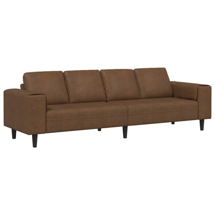 Wohnzimmer Couch Hellgrau 250 x 77 x 76 cm – Bild 2