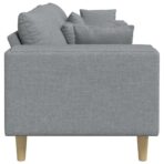 Sofa mit Kissen Hellgrau 250 x 77 x 76 cm Stoff – Bild 5