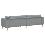 Sofa mit Kissen Hellgrau 250 x 77 x 76 cm Stoff – Bild 6