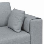 Sofa mit Kissen Hellgrau 250 x 77 x 76 cm Stoff – Bild 7