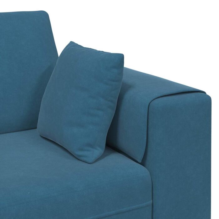 Sofa mit Kissen Blau 250 x 77 x 76 cm Samt – Bild 7