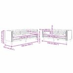 Wohnzimmer Couch 2 pcs Hellgrau 194 x 74,5 x 70,5 cm Samt – Bild 8