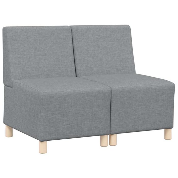 Modulares Armfreies Sofa 2 pcs Hellgrau 55 x 74 x 82 cm Stoff – Bild 2