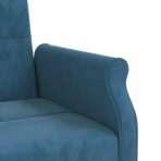 Schlafsofa mit Kissen Blau Samt – Bild 10
