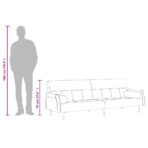 Schlafsofa mit Kissen Blau Samt – Bild 13