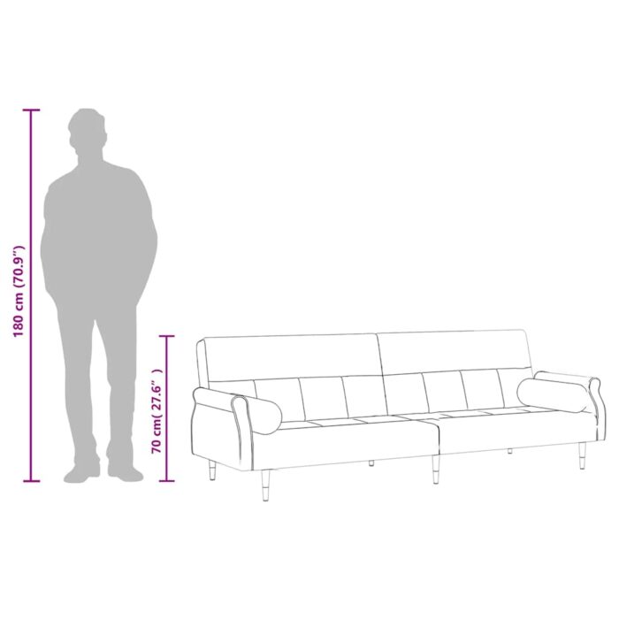 Schlafsofa mit Kissen Blau Samt – Bild 13