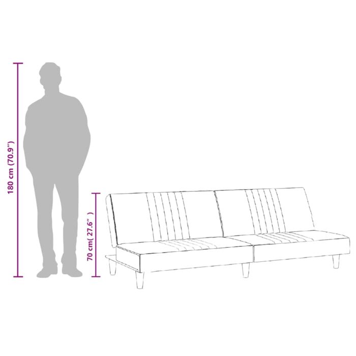 Schlafsofa Hellgrau Stoff – Bild 12