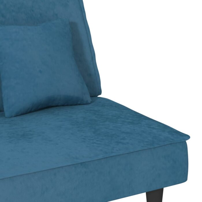 Schlafsofa Blau Samt – Bild 10