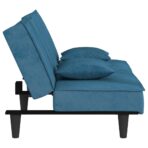 Schlafsofa Blau Samt – Bild 5