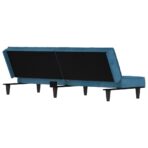 Schlafsofa Blau Samt – Bild 6