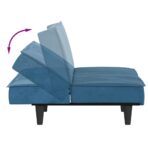 Schlafsofa Blau Samt – Bild 9