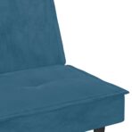 Schlafsofa mit Getränkehaltern Blau Samt – Bild 10