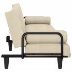 Schlafsofa mit Armlehnen Hellgrau Stoff – Bild 5