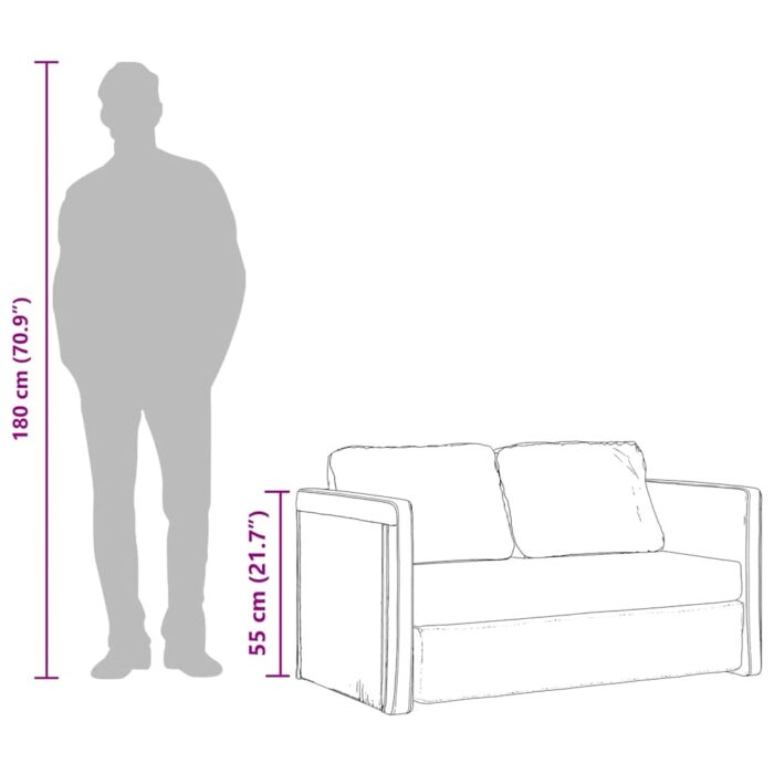 Bodensofa mit Schlaffunktion Hellgrau 122x204x55 cm Samt – Bild 13